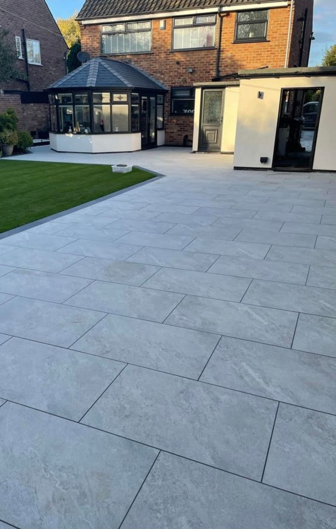 Patio with raised beds